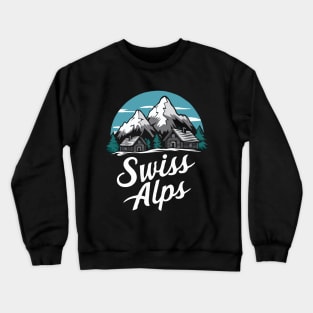 Swiss Alps. Retro Crewneck Sweatshirt